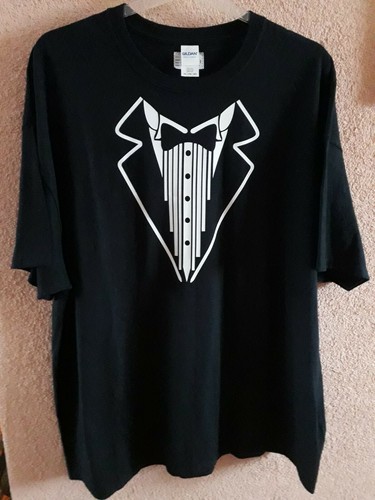 FUN Herren T-Shirt Schwarz 3 XL Smoking mit Fliege Anzug Krawatte Fasching Hemd - Bild 6 von 7