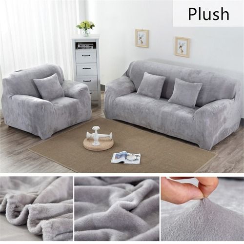Plush Elastic Sofa Covers Room Sectional Slipcover Couch Cover 1/2/3/4 Seater - Bild 1 von 28