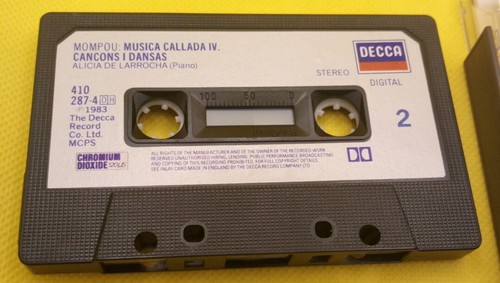 Alicia de Larrocha Frederico Mompou Piano Works Klavierwerke Cassette Decca T14 - Picture 5 of 7