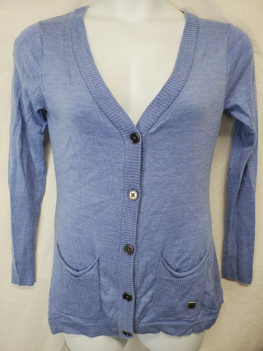 Smartwool Cardigan Sweater Size M Womens Blue Button Front Long Sleeve Merino