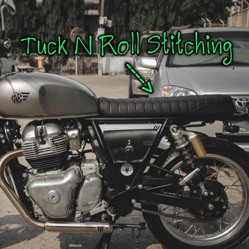 Royal Enfield (Real Leather) Kustom SEAT for INTERCEPTOR, Continental RE650 - Picture 37 of 56