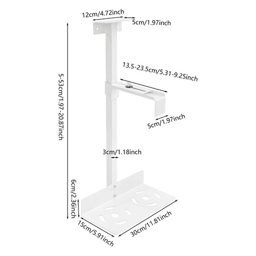 Halterung unter dem Schreibtisch weiß, verstellbar 5-53cm, für PC-Gehäuse 30kg - Bild 4 von 15