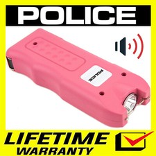 POLICE Stun Gun 628 700 BV Rechargeable LED Flashlight Siren Alarm Pink