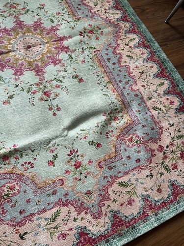 Luxury Floral Non Slip Large Rug Living Room Bedroom Washable New 160 X 230cm - Picture 6 of 8