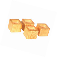 Richards Homewares Wood Bed Lifters, Set Of 4 (honey Oak) Richards Homewares Wood Bed Lifters, Set Of 4 (honey Oak)