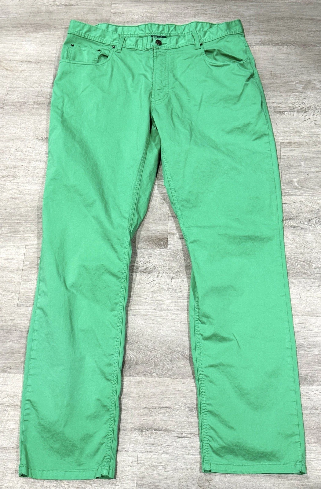 Turtleson Stateline Men's 36x34 Golf Chino Pants Solid Green Lightweight Casual