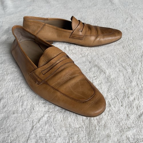 Reiss Herren Slipper Halbschuhe Schuhe Italienisches Leder Hellbraun Hellbraun US 11