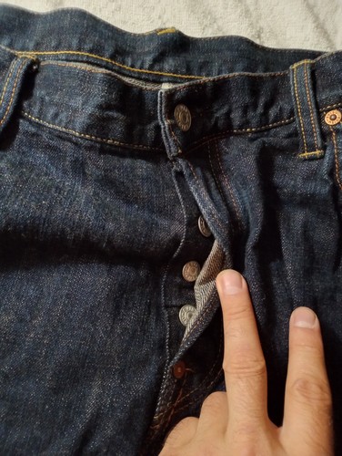 EVISU Jeans Mens 40 Blue Denim Big Seagull Logo Selvedge Y2K Rare - Picture 6 of 10
