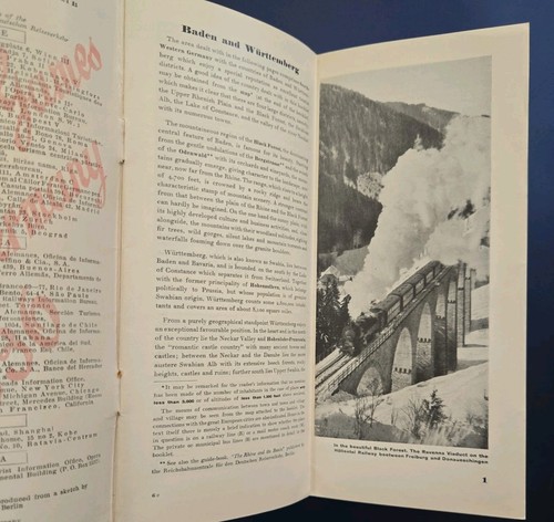 Jahrgang 1936 Deutsche Olympische Spiele Reiseprospekt Baden und Württemberg mit Karte - Bild 5 von 7