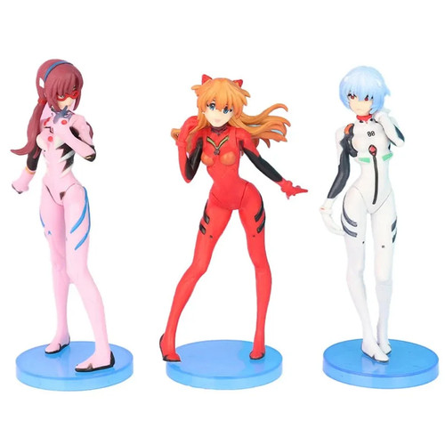 Juego de 3 figuras de anime Neon Genesis EVANGELION Eva Ayanami Rei Asuka Langley - Imagen 19 de 24
