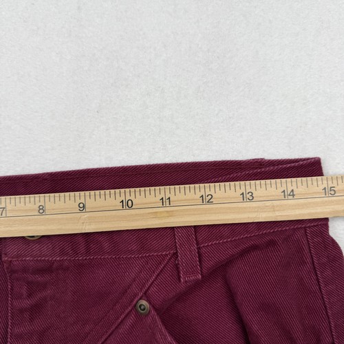 Pantalones de mezclilla Ozark Mountain Jean Company para mujer 13 32 entrepierna algodón borgoña recto - Imagen 5 de 12