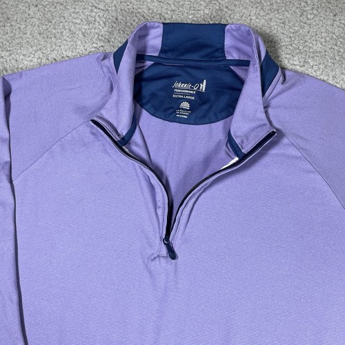 Pullover Johnnie O 1/4 Cremallera Para Hombres XL Púrpura Rendimiento UPF 50 Elastizado Ligero - Imagen 2 de 10