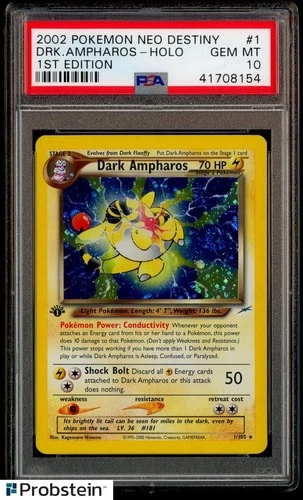 2002 Pokemon Neo Destiny 1st Edition #1 Dark Ampharos Holo PSA 10 GEM MINT