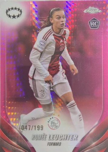2023 Topps Chrome UEFA WCL #80 Romée Leuchter Pink Prism Refractor