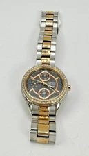 Citizen FD1066-59H Eco-Drive Swarovski Crystal Silver Gold Tone Women's Watch