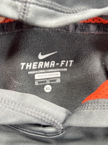 Nike Therma-Fit Gray Orange Pullover Hoodie Youth Size XL Athletic - Picture 9 of 9