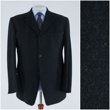 Mens Black Felt Blazer 46R UK Size STONES Wool Cashmere Sport Coat Jacket