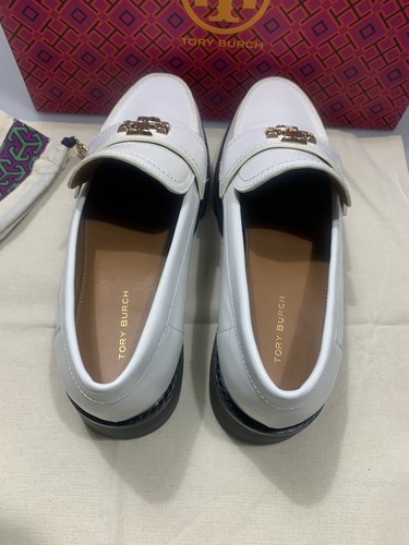 TORY BURCH EVERLY LEATHER MINI CHUNK LOAFER SIZE 7M IN WHITE/IVORY SZ.7 - Picture 5 of 9