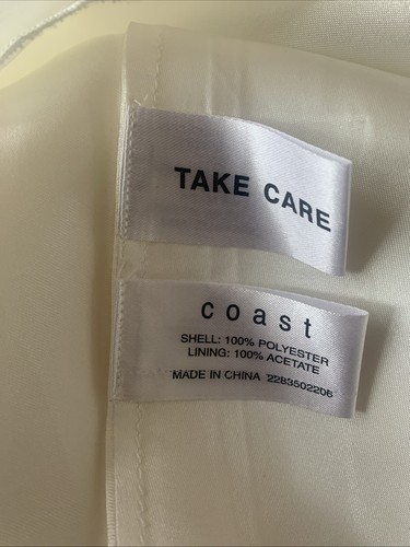COAST SIZE UK 12 IVORY CHIFFON A-LINE FLARED OCCASION SUMMER SKIRT VGC - Picture 5 of 6