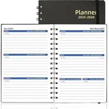 Daily Planner 2025-2026, Weekly & Monthly PP Cover Black(Dated 2025.7-2026.12)