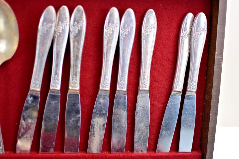 Tudor Oneida Community Set de Plata Placa Desgaste 90+ Piezas en Caja Foto 4 de 4