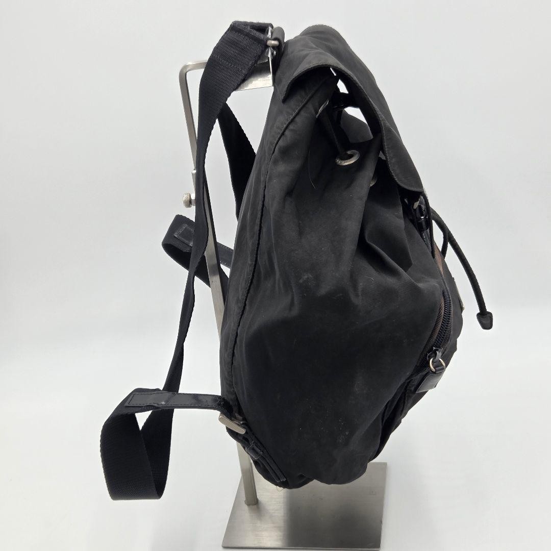 Prada Nylon Backpack Black Triangular Logo Used w… - image 2