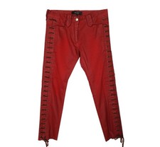 Isabel Marant Burgundy Suede Buckle Denim Pants 55 26809574