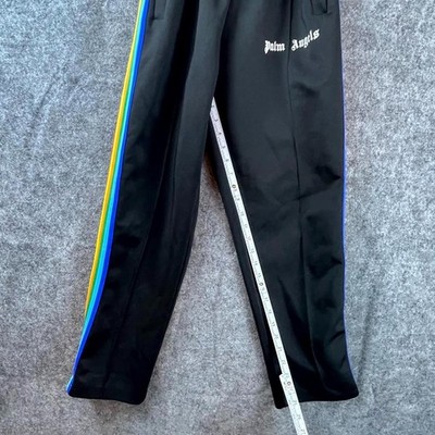 Palm Angels Track Pants Extra Small Black Rainbow Racing Stripe