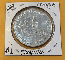 CANADA 1983_RCM _PROOF_ 50% SILVER_ WORLD UNIVERSITY GAMES DOLLAR