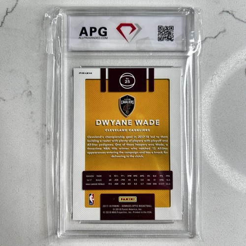 2017-18 Donruss Optic Dwyane Wade #25 Purple Holo APG 10 Graded Basketball - Picture 2 of 4