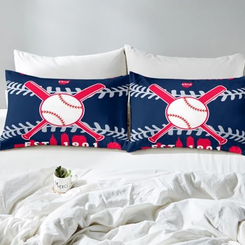 Teen Boy Sports Bed Sheets Set,Baseball Sheet Set for Boys Full Cleveland - Picture 6 of 7