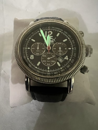 PUMA Men’s watch chronograph date,PM2001, WR 100M,Super Luminous,45mm Case,St/ST - Picture 2 of 11