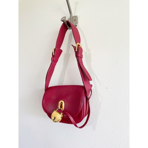 Ralph Lauren Collection Red Shoulder Bag with Gold Lock Genuine Leather - Bild 4 von 15