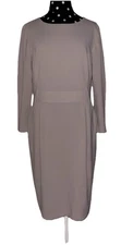 Armani Collezioni-Beige Wool Blend Shift Dress.  Size 10