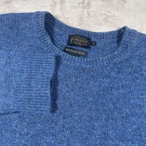 Pendleton Sweater Mens Large/Extra Large Shetland Wool Crewneck Pullover Blue - Picture 1 of 6