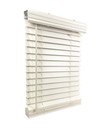 Cordless Faux Wood Blinds 28.375"x60" White Inside Mount 2" Slats