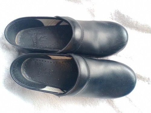 Dansko Slingback Low Heeled Clogs Black Leather Comfort Womens 39/8.5-9 - Picture 9 of 9
