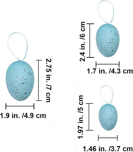 18 Pcs 3 Sizes 6 Colors Hanging Foam Speckled Eggs Ornaments Decorative Eggs... - Picture 2 of 9