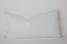 King Size Goose Down Feather Hotel Collection Bed Pillows with Grey Piping fo...