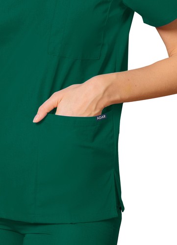Adar Unisex Medical Nursing Workwear Uniform Multi Pocket V-Neck Scrub Top - Picture 130 of 161