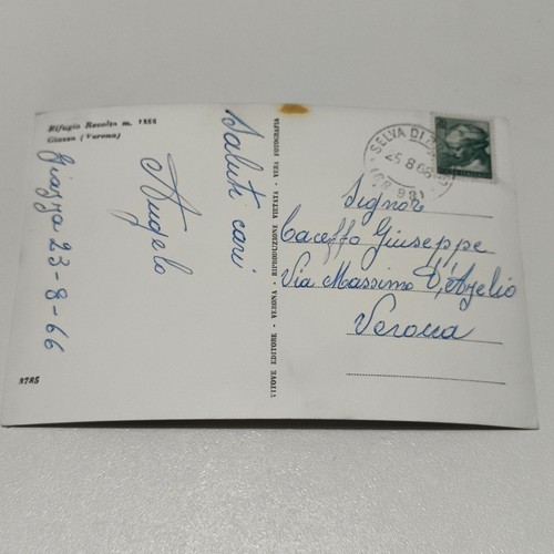 GIAZZA (VERONA) REFUGE REVOLTO M. 1355 LARGE VINTAGE TRAVELLED POSTCARD  - Picture 4 of 5