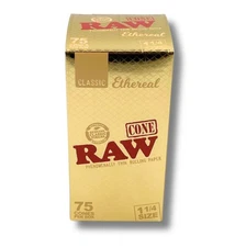 RAW Classic Ethereal 1 1/4 Pre-Rolled Cones (75 Count Box)