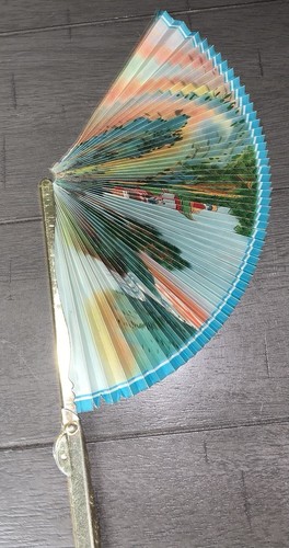 E4 VTG HAND PAINTED HAND FAN W/ORIGINAL BOX SPAIN + MIDGET FAN 104 NEEDS REPAIR - Picture 21 of 24