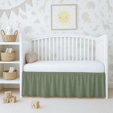 1Pcs 100 Soft Microfiber Fabric Crib Ruffled Bed Skirt - 52"x 28" 14" Drop