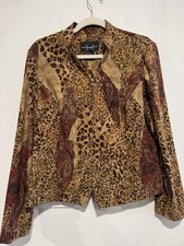 Requirements Women  s Zip Jacket Lightweight Brown Paisley Size 10