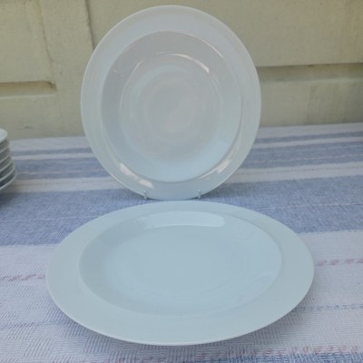 2er Set weiße Denby Porzellan Beilagenteller in gutem gebrauchten Zustand  9,5'' Durchmesser