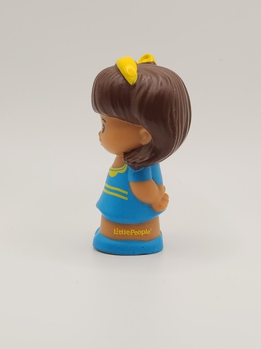 Fisher Price Little People Mia Cabello Marrón Niña Vestido Azul Diadema Amarilla 2012 - Imagen 3 de 7