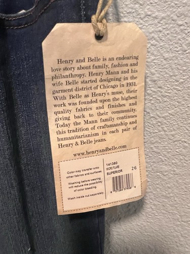 Henry & Belle Micro Flare X Long Tall Jeans size 26 - Picture 3 of 5