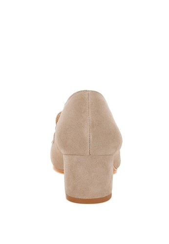 Astra Block Heel Genuine Suede Loafers - Picture 5 of 14