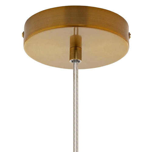 River of Goods Lorelei Brushed Gold Metal Pendant Light with White Drum Shade - Bild 5 von 13